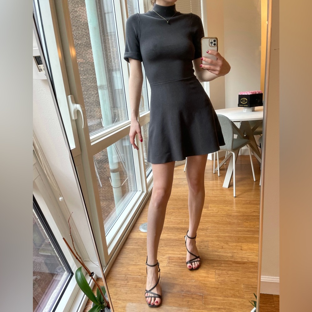 Mini Grey Knit Dress - S